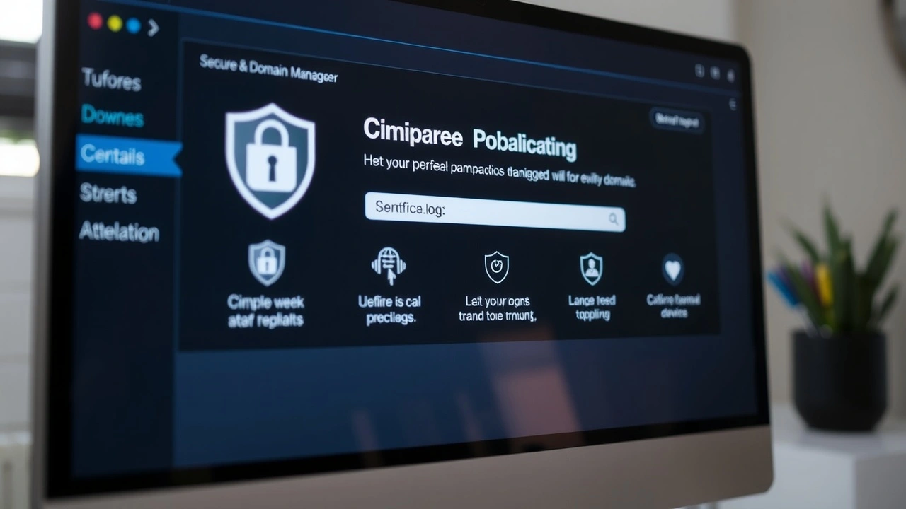 interface de gestion de domaines avec protections affichées