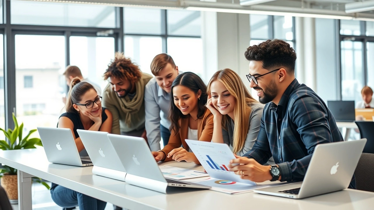 groupe de personnes travaillant sur un projet de crowdfunding