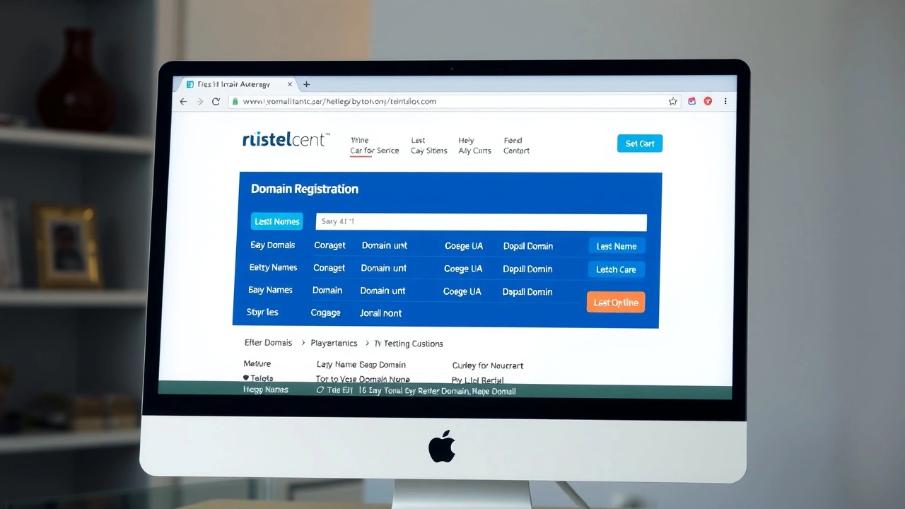 Interface de choix de nom de domaine sur un écran d'ordinateur