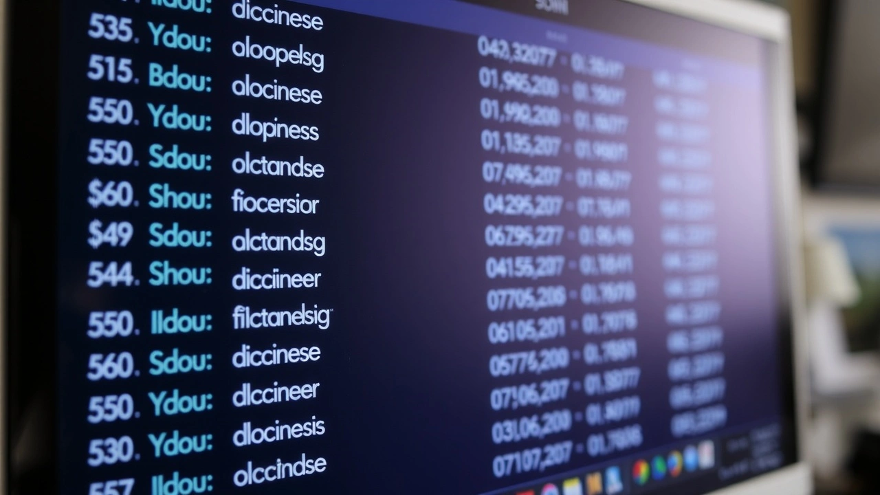 ordinateur avec une liste de noms de domaine