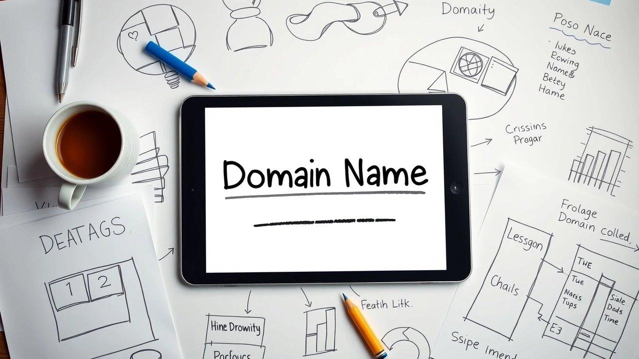 concept d'un nom de domaine mémorable sur une tablette