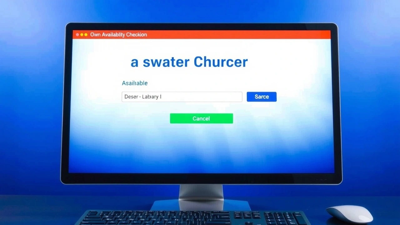 ordinateur affichant un outil de vérification de nom de domaine