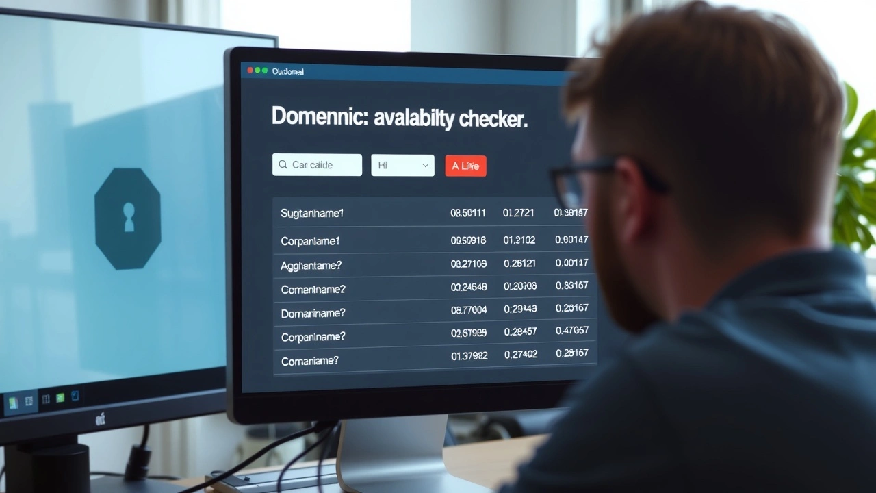 person utilisant un outil de vérification de domaine