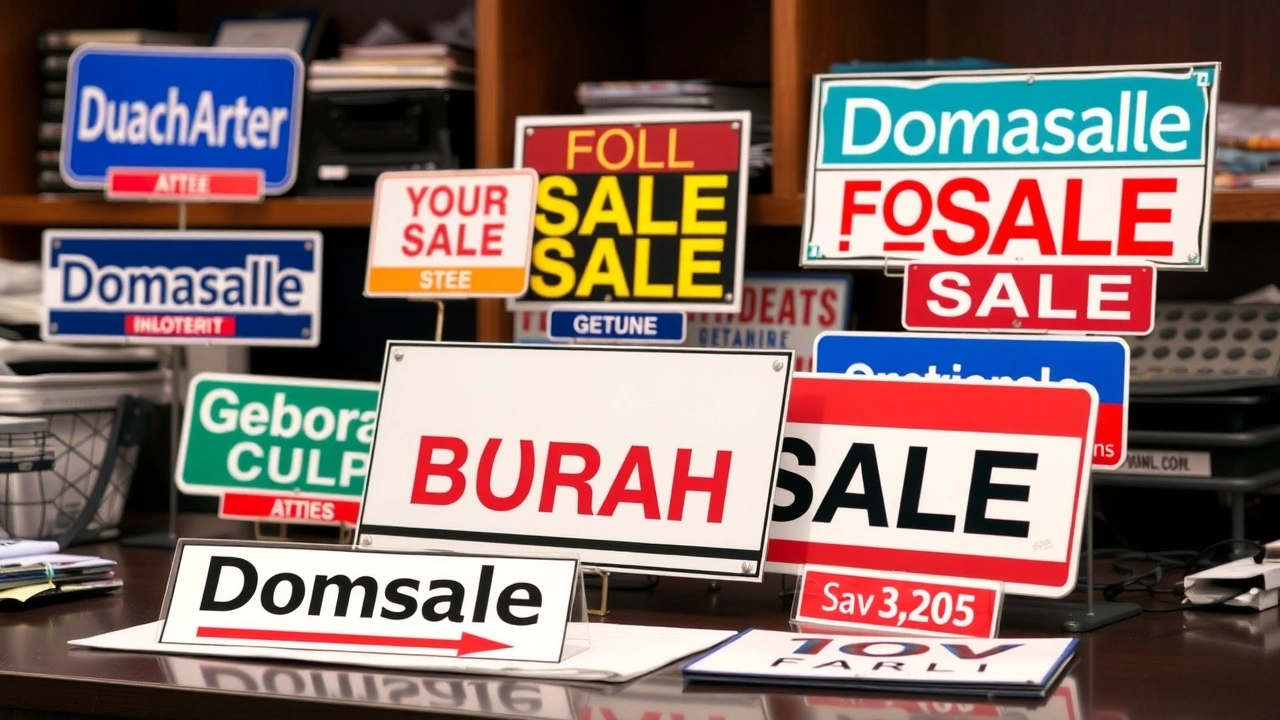 différentes pancartes de nom de domaine pour vente