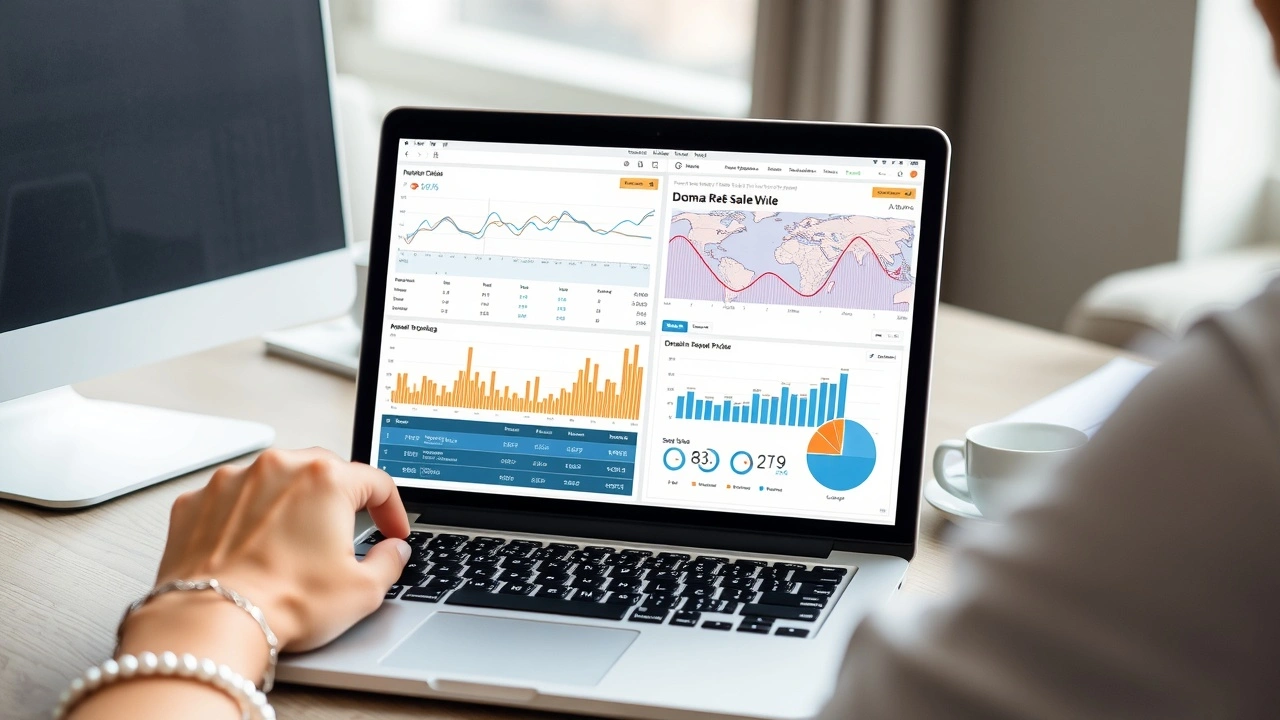 person analysant des données de revente de domaine
