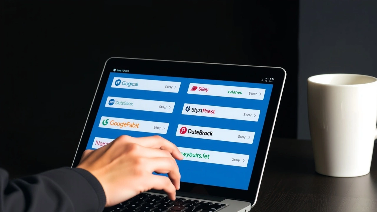 une personne comparant des registraires de domaine sur un ordinateur