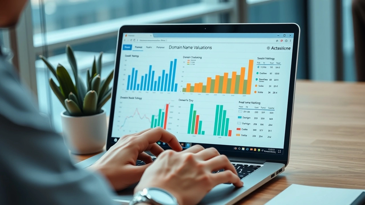 person analysant des évaluations de noms de domaine