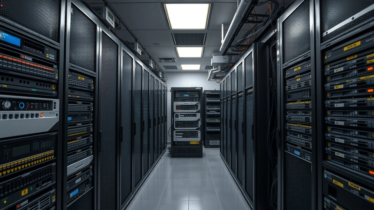 salle de serveurs avec équipements bien organisés