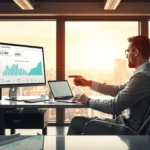 Scène de vente de nom de domaine illustrant des niches rentables.