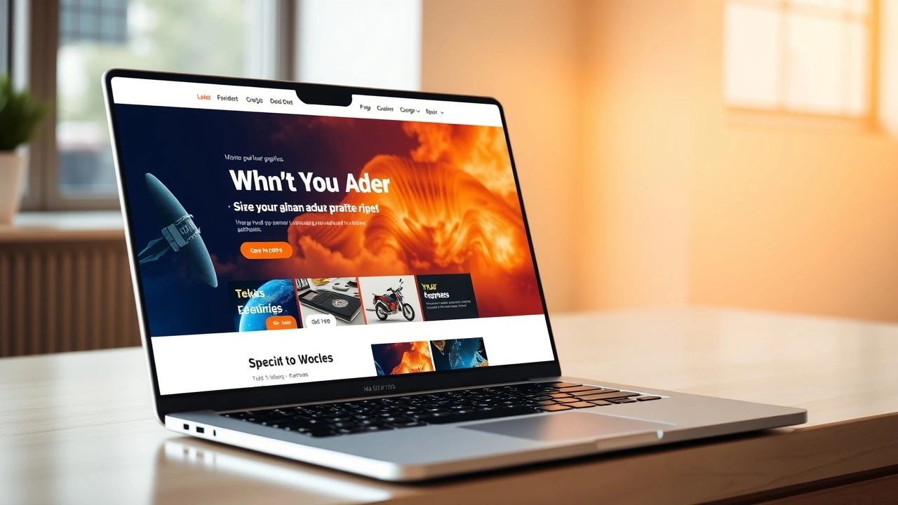 un ordinateur portable affichant un site web captivant