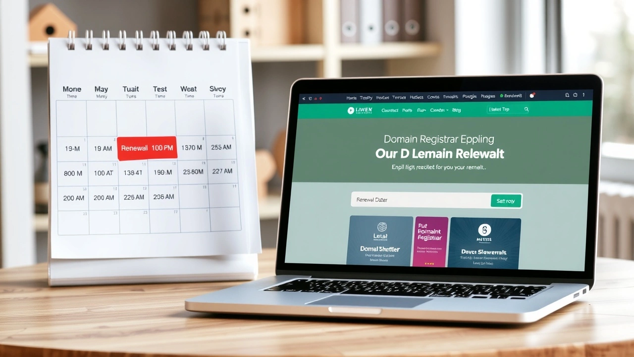 calendrier avec dates de renouvellement et ordinateur portable