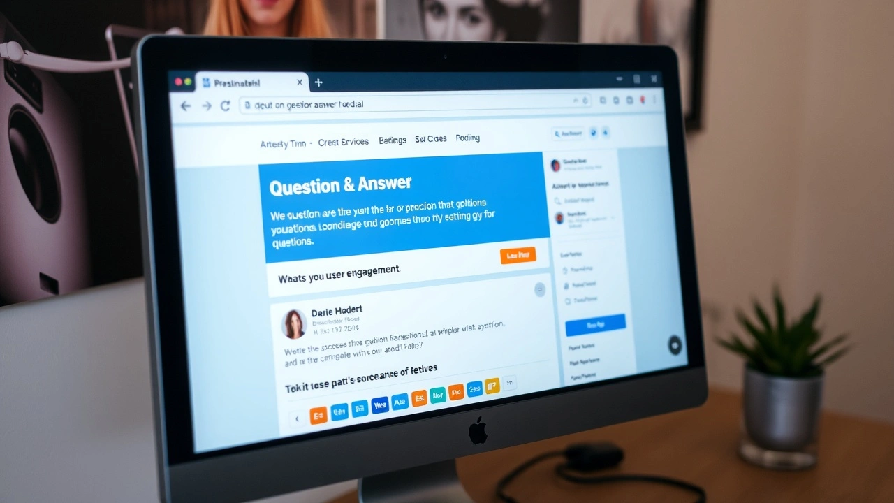 ecran dordinateur avec un site de questions reponses