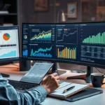 Un espace de travail moderne axé sur l'évaluation et la revente de noms de domaine.