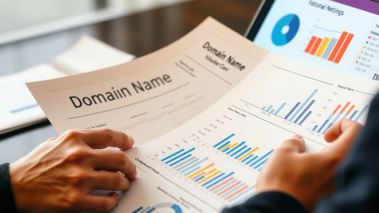person analysant un rapport d'evaluation de nom de domaine