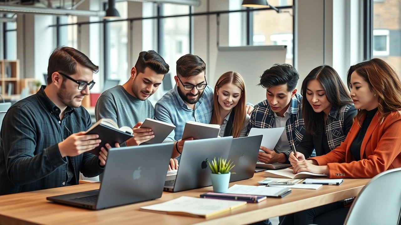 groupe de personnes collaborant ensemble sur des ordinateurs