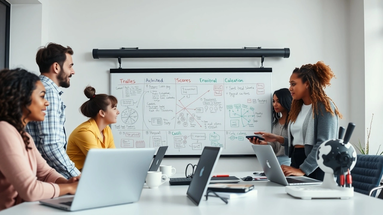 groupe de personnes élaborant un projet interactif