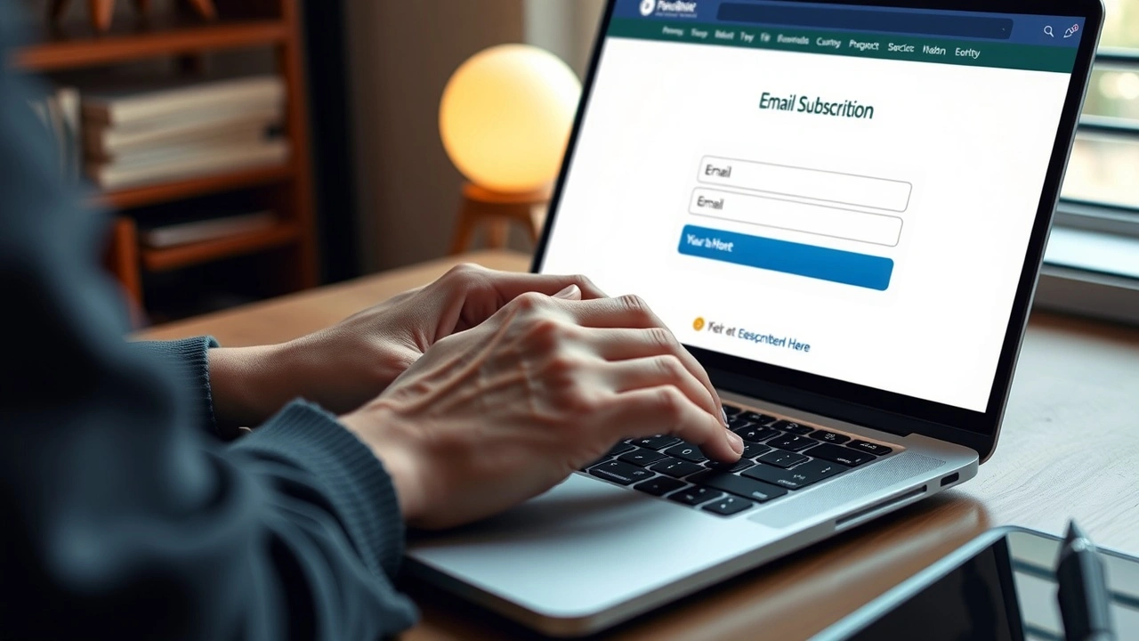 une personne remplissant un formulaire d'inscription par email