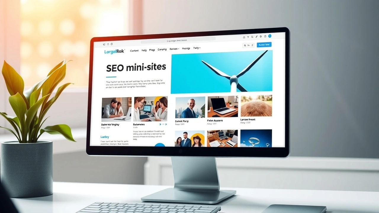 mini-site SEO affiché sur un écran d'ordinateur