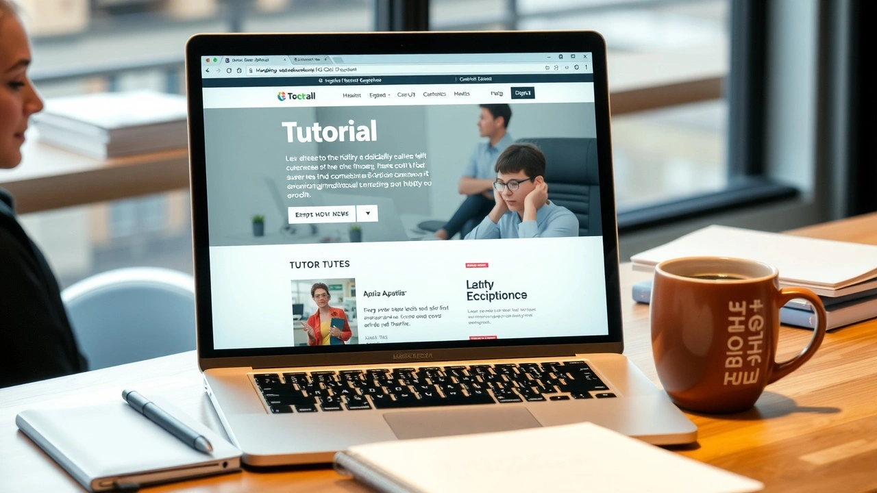 ordinateur portable avec interface de site de tutoriels