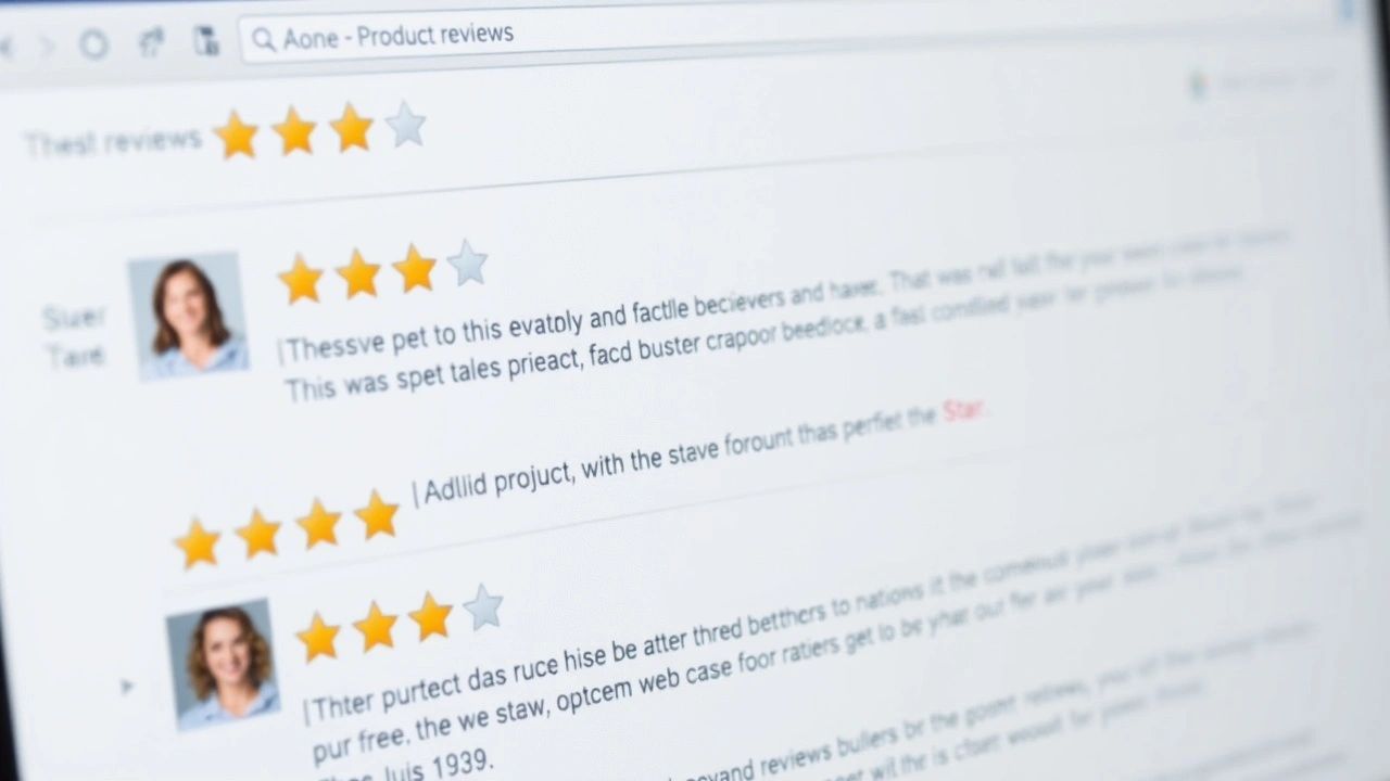 interface d'un site de critiques de produits
