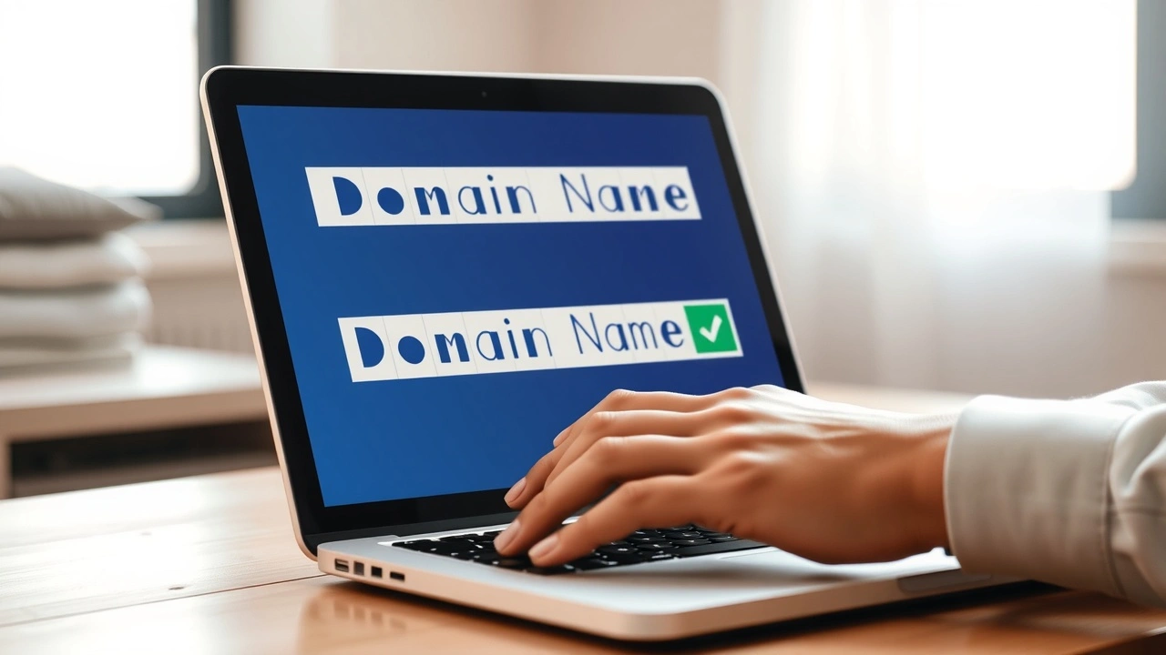 une personne achetant un nom de domaine en ligne
