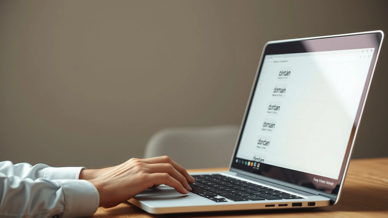 une personne analysant des options de noms de domaine
