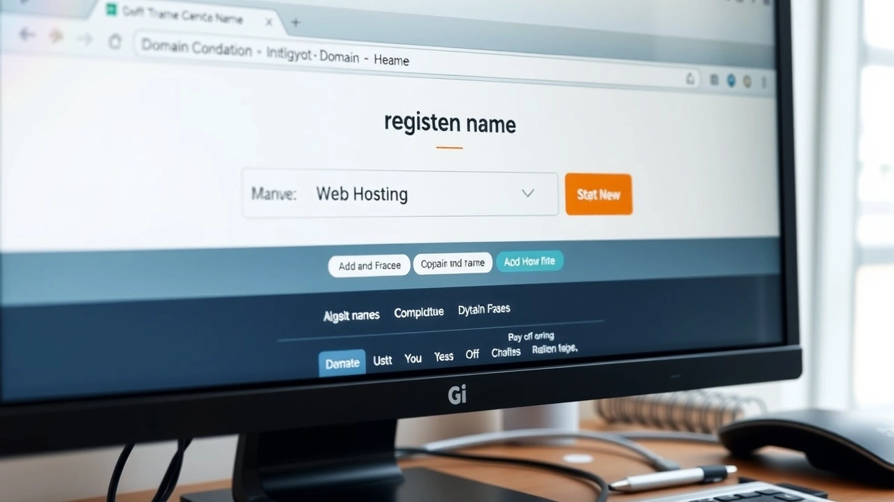 écran d'ordinateur avec interface d'hébergement web