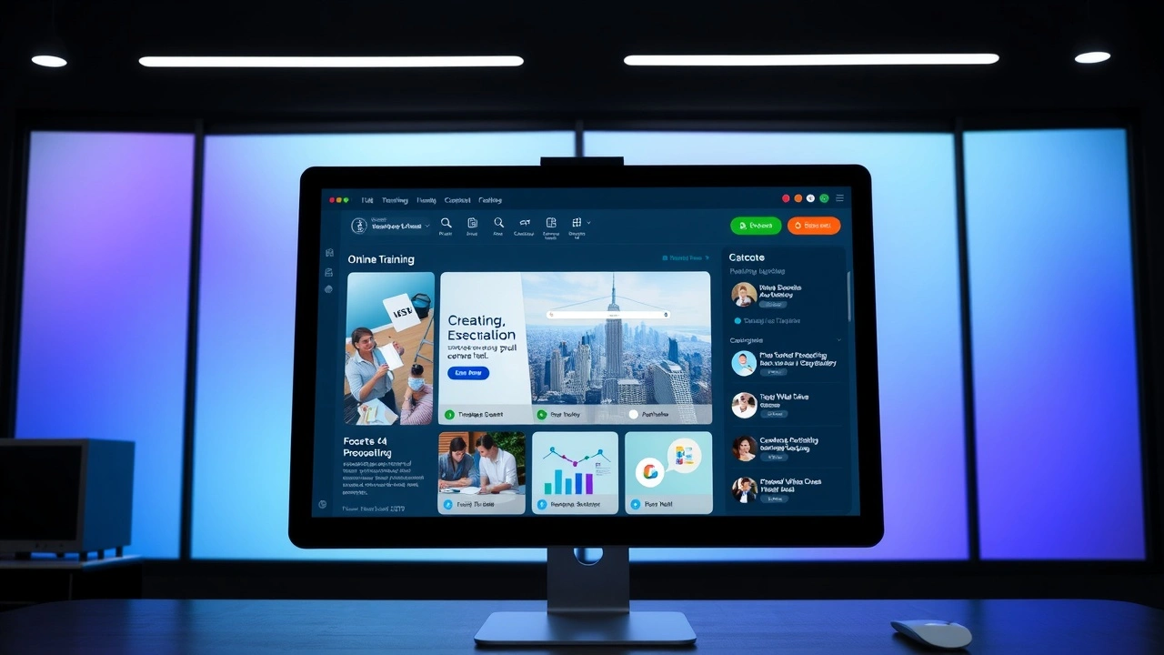 interface de plateforme de formation en ligne sur un ordinateur