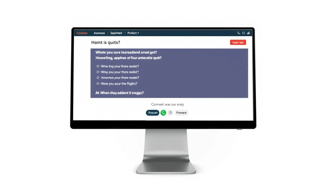 interface de quiz interactif sur un écran d'ordinateur