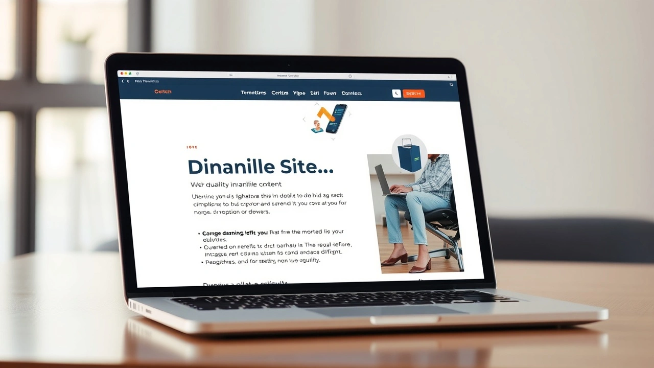 interface de mini-site affichant du contenu sur un ordinateur