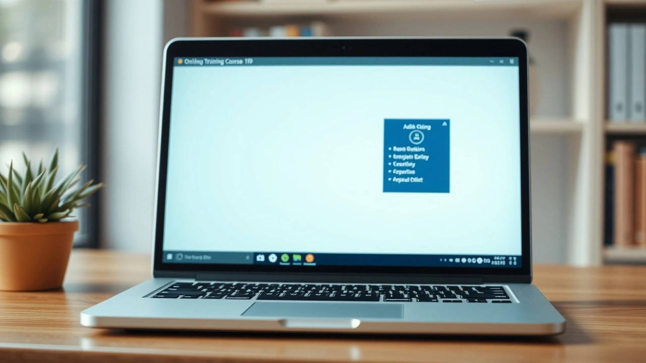 ordinateur portable avec une interface de formation en ligne