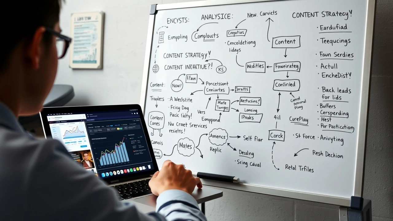 person examinant des analyses de site web sur un ordinateur
