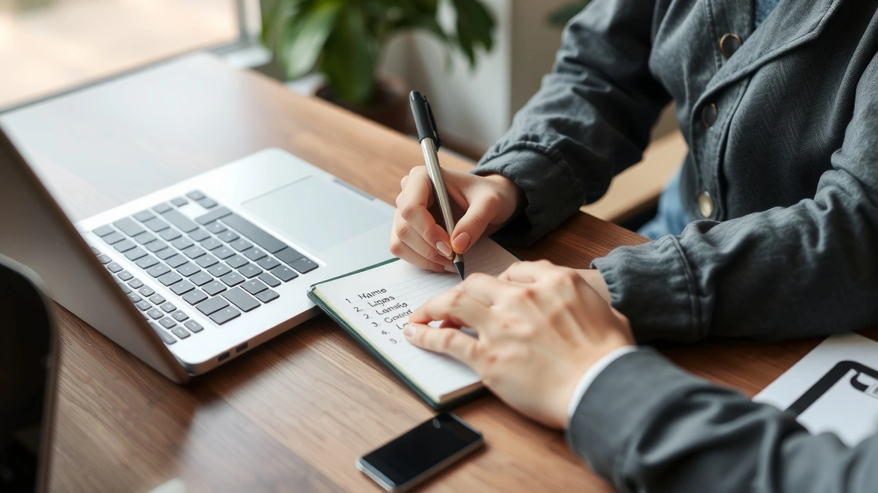 person ecrivant des noms de domaine sur un cahier