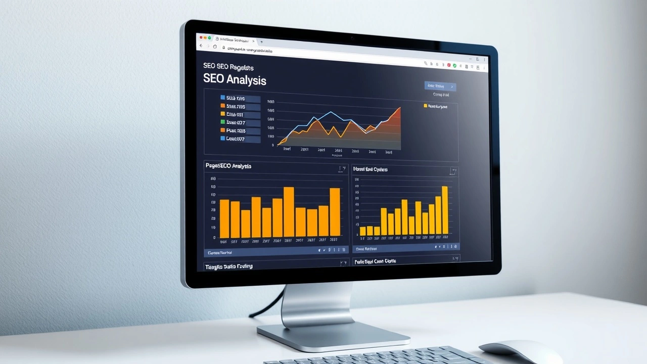 rapport d'analyse SEO sur un écran d'ordinateur