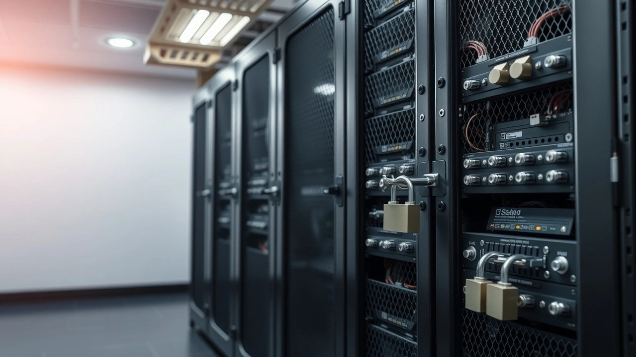 serveur informatique sécurisé avec équipement technologique