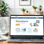 Une interface de site de formation en ligne innovante sur un écran d'ordinateur portable.