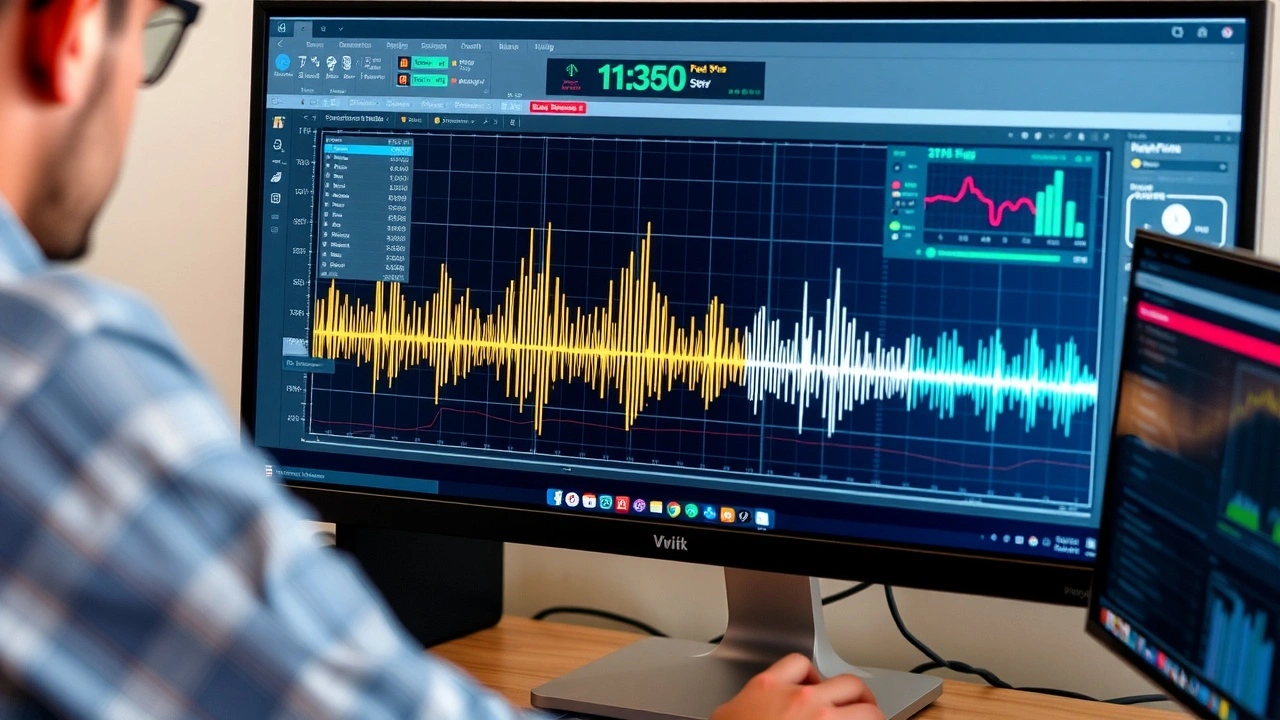 visualisation d'onde sonore sur écran d'ordinateur