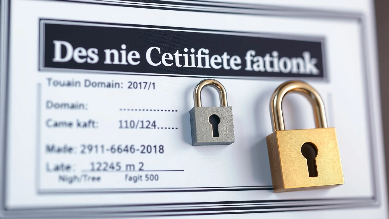certificat d'enregistrement de domaine sécurisé avec un cadenas