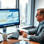 Personne analyzant des noms de domaine dans un bureau moderne