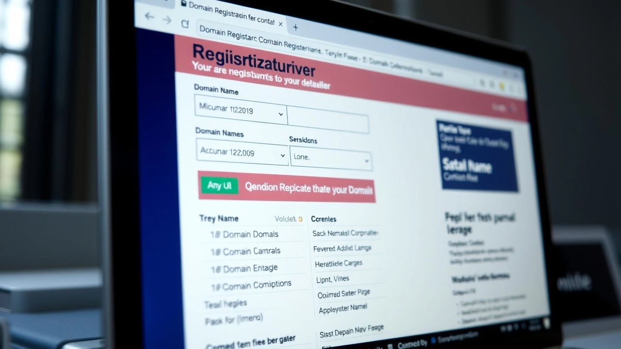 ecran dordinateur affichant un site de registrar de domaine
