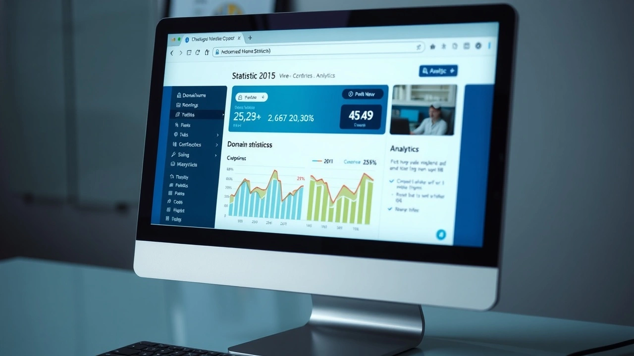écran dordinateur avec statistiques de nom de domaine