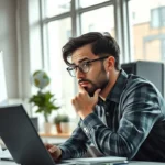 Un entrepreneur analysant des données de marché pour maximiser la revente de son nom de domaine.