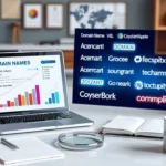 Une illustration d'une évaluation de noms de domaine avec des outils modernes.