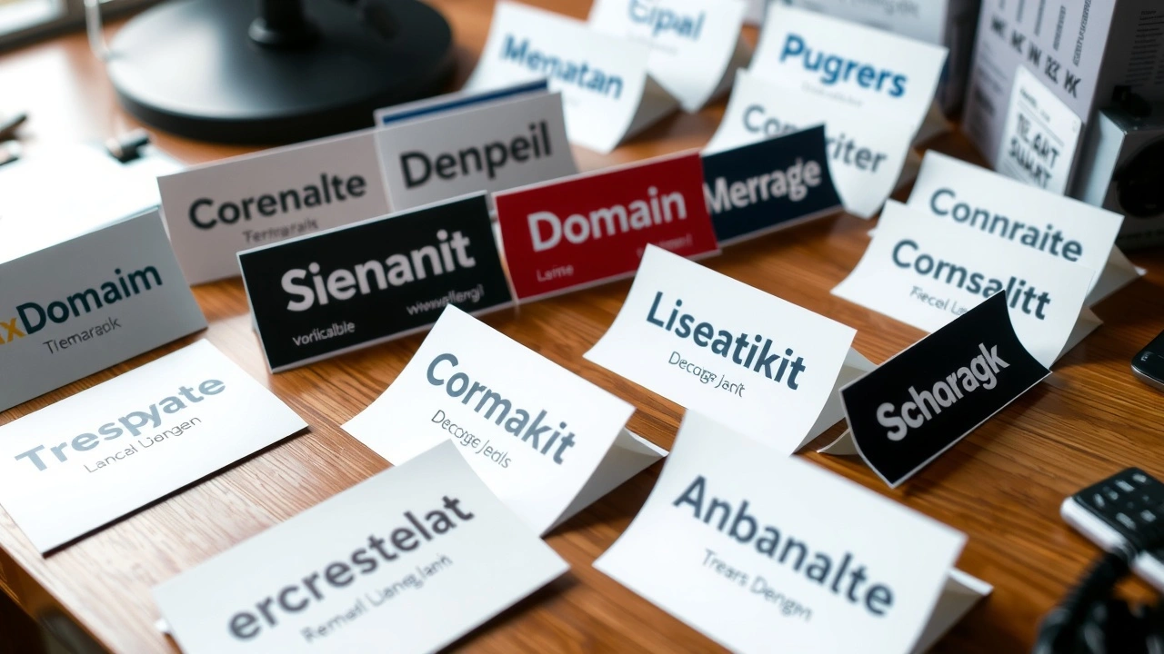 collection de noms de domaine réussis sur un bureau