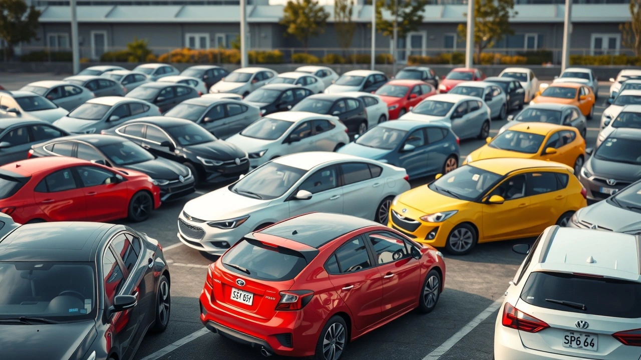 un parking de domaine avec des voitures garées