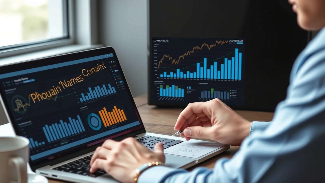 person analysant un rapport de ventes de noms de domaine