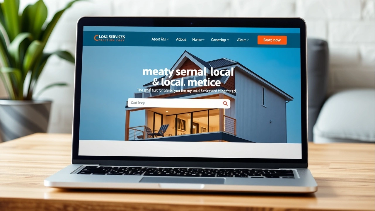 image d'un site web de services locaux sur un ordinateur