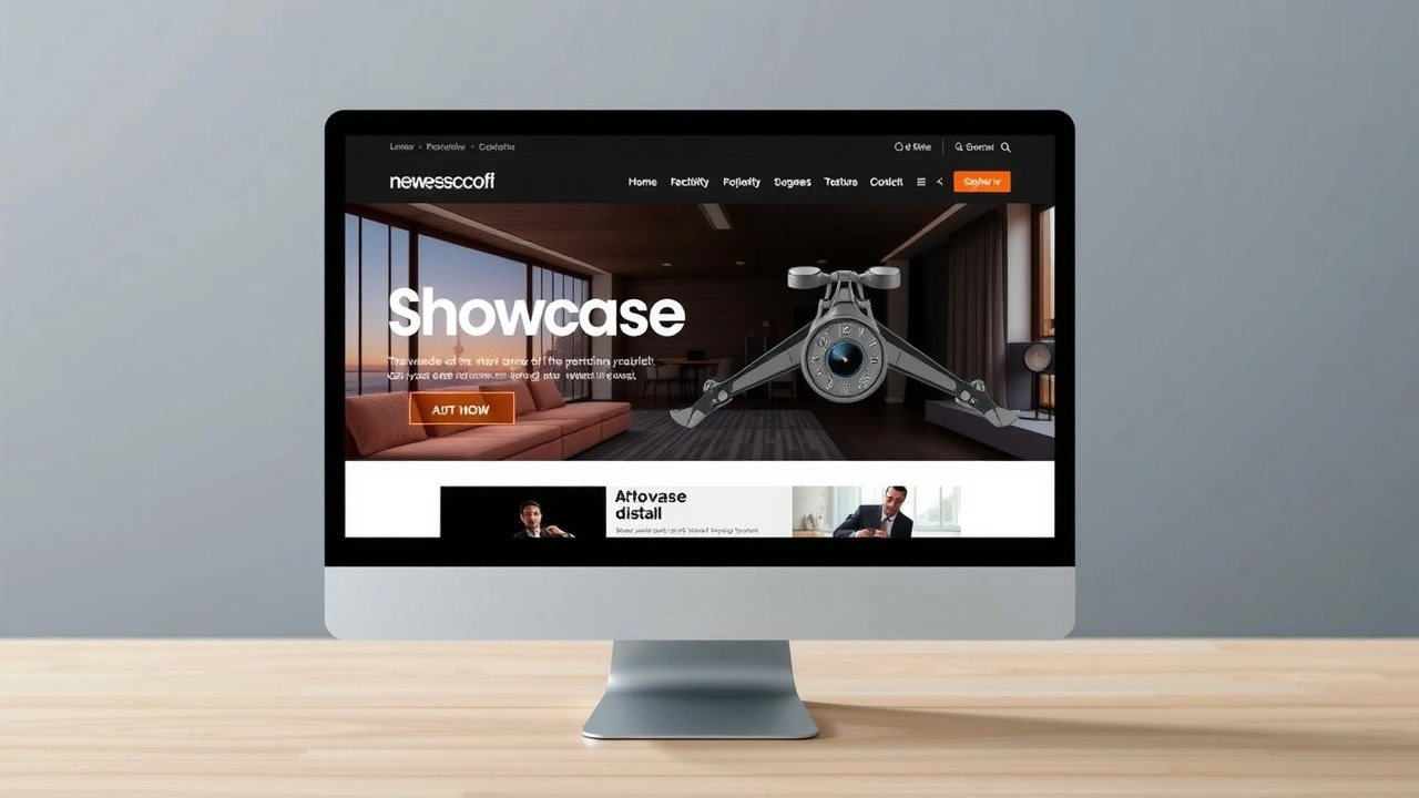 ordinateur affichant un site vitrine attrayant