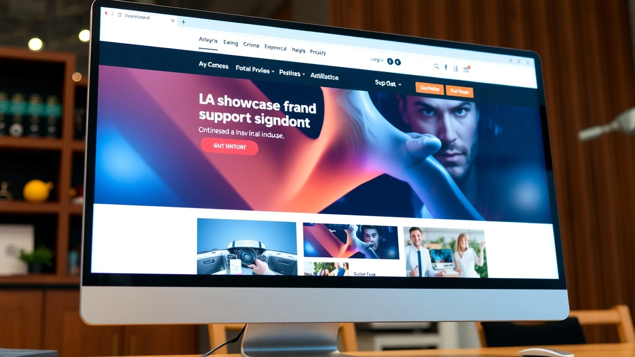 ordinateur affichant un site vitrine moderne