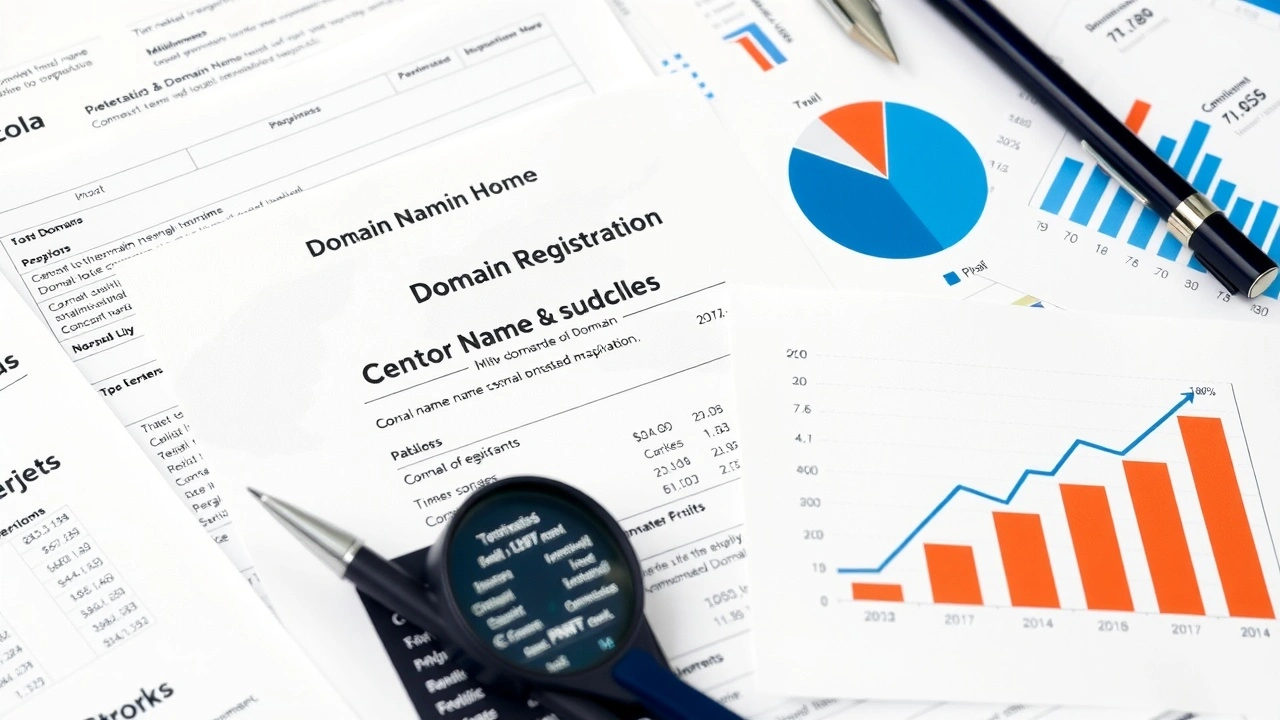 documents et graphiques sur la revente de noms de domaine